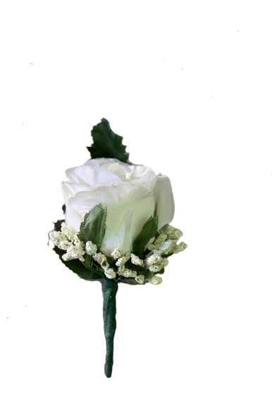 All White boutonniere
