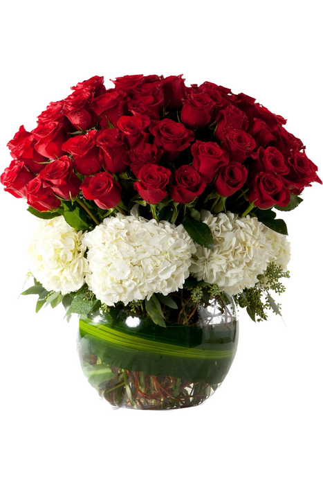 Hydrangea and Rose Arrangement