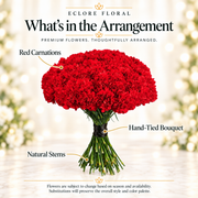 What's in the Arrangement guide for Red Carnation Bouquet