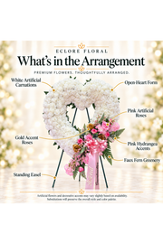 What's in the Arrangement guide for Eternal Love Open Heart Sympathy Wreath