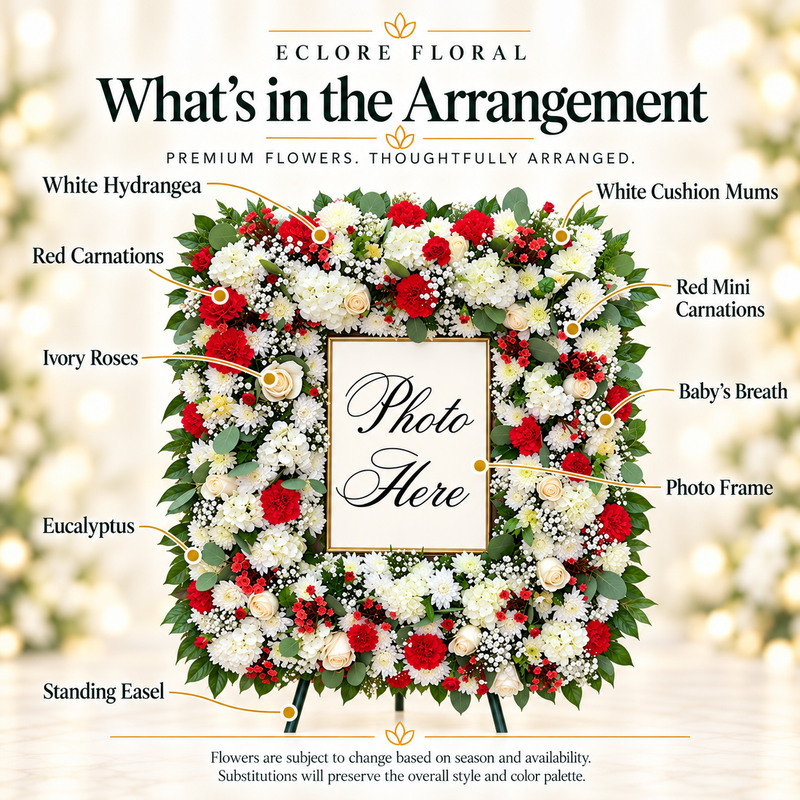 What's in the Arrangement guide for Personalized Photo Tribute