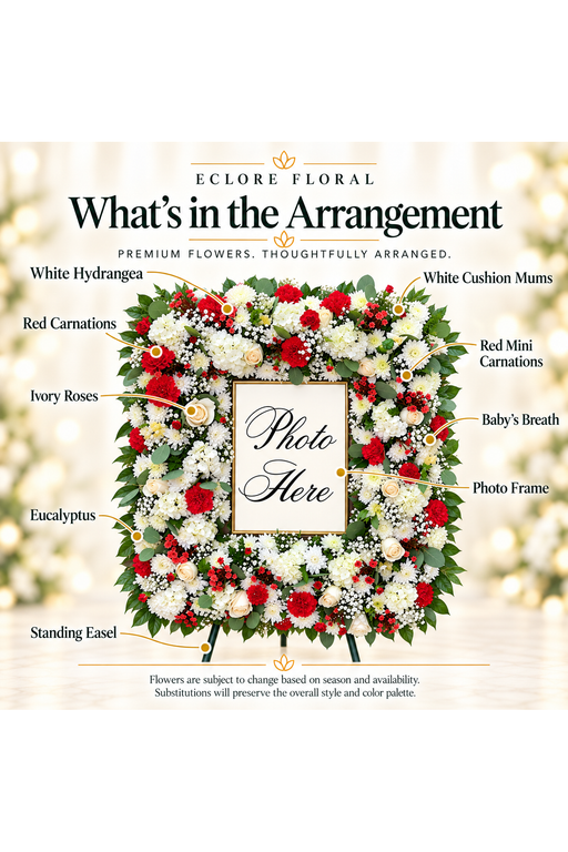 What's in the Arrangement guide for Personalized Photo Tribute