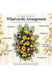 What's in the Arrangement guide for Sunlit Memories Standing Spray