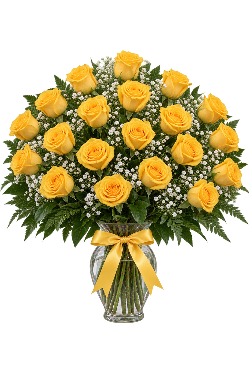 24 Roses in vase