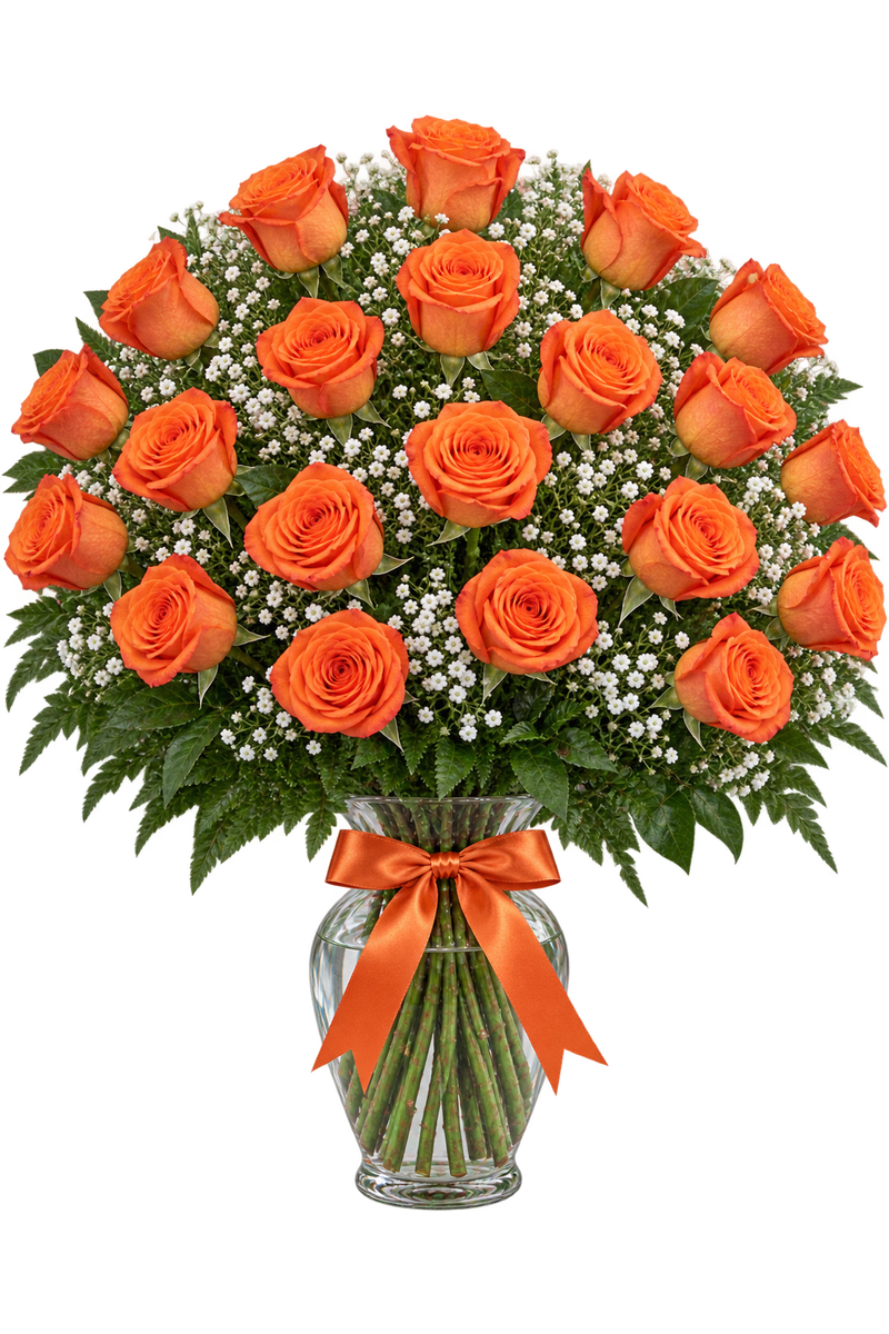 24 Roses in vase
