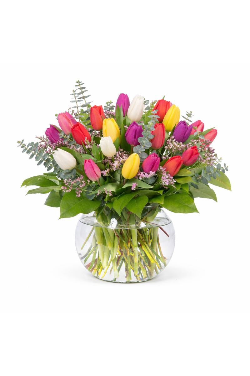 Spring Tulip Garden Vase