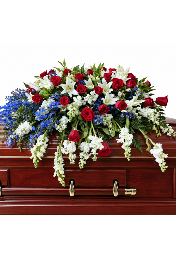 Rose and Lilly Casket Spray