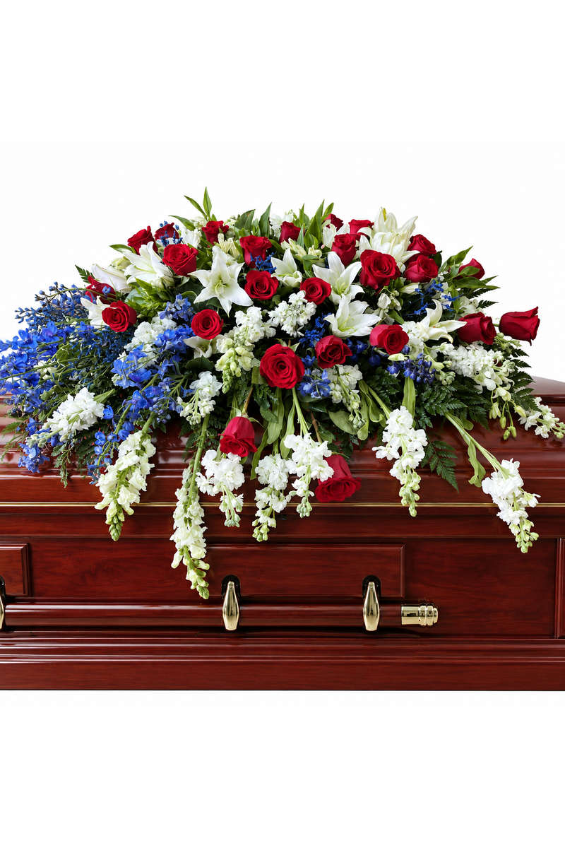 Rose and Lilly Casket Spray