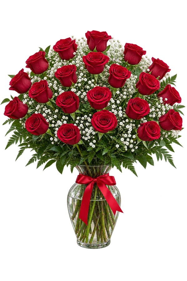 24 Roses in Vase