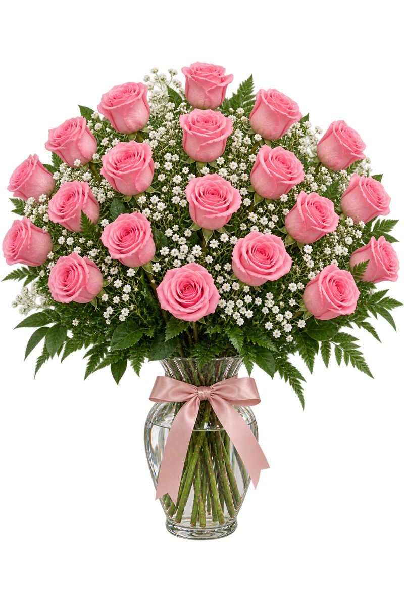 24 Roses in vase