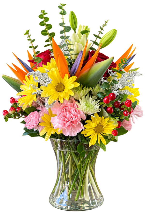 Lola Collection – Bright & Cheerful Mixed Flower Vase