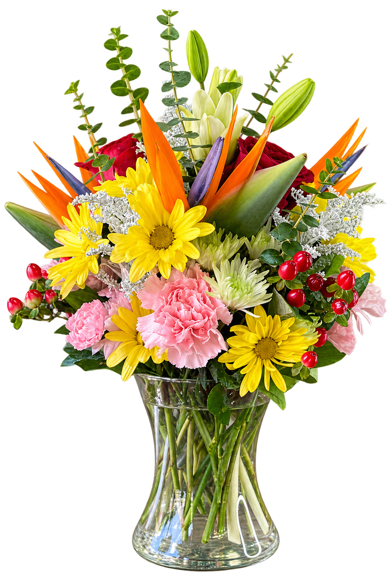 Lola Collection – Bright & Cheerful Mixed Flower Vase