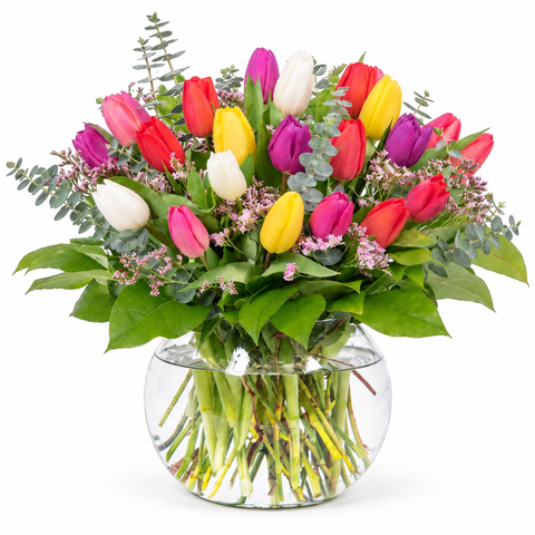 Spring Tulip Garden Vase
