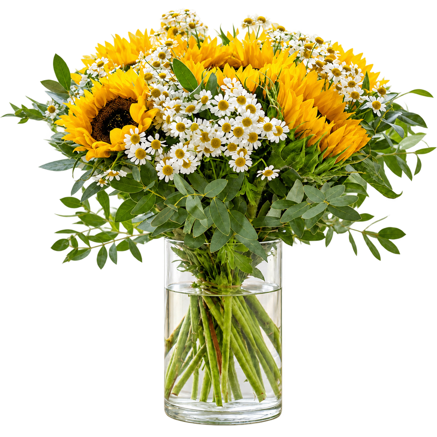 Sunflower & Daisy Vase