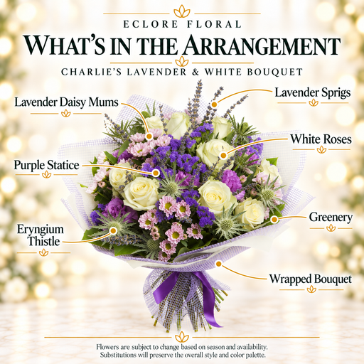 Charlie’s Lavender & White Bouquet flower guide