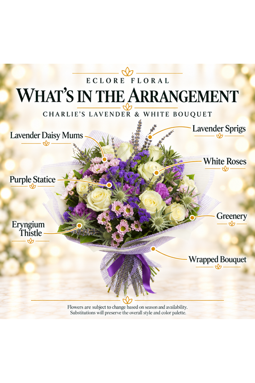 Charlie’s Lavender & White Bouquet flower guide