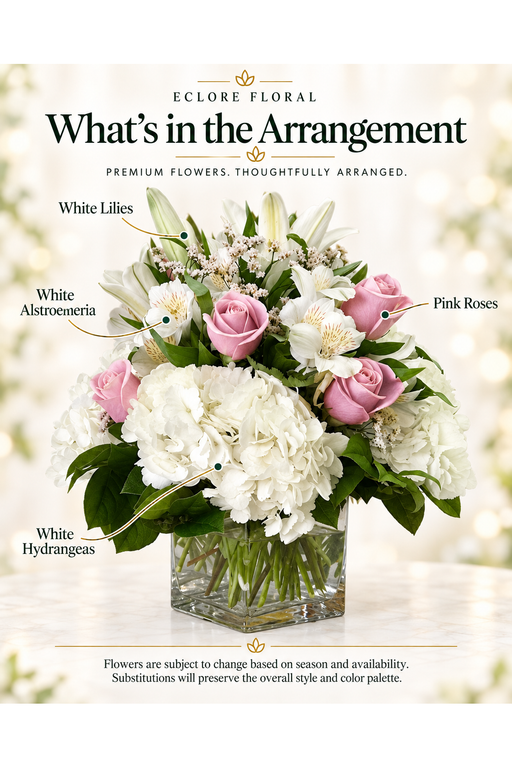 Eclore Floral flower guide for Clear Violet. Flower varieties may vary with season and availability.