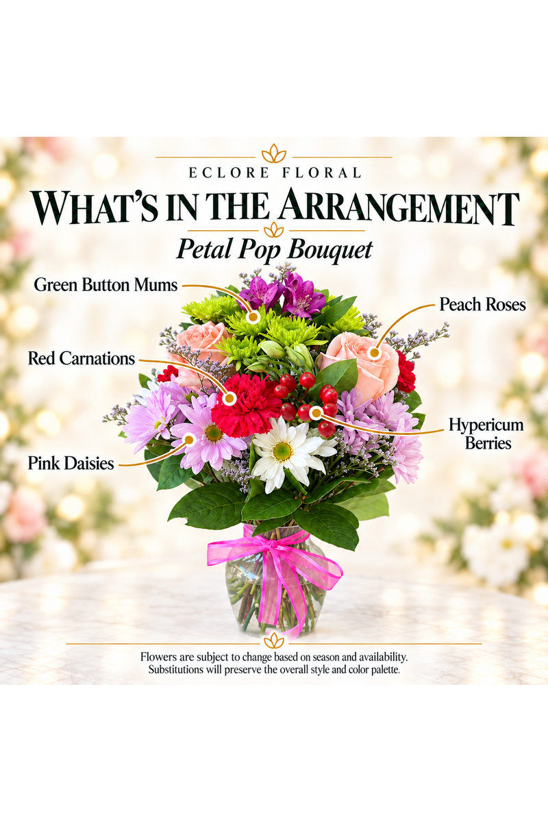 Petal Pop bouquet flower guide