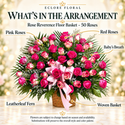 Rose Reverence floor basket flower guide