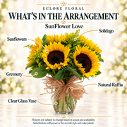 SunFlower Love arrangement flower guide