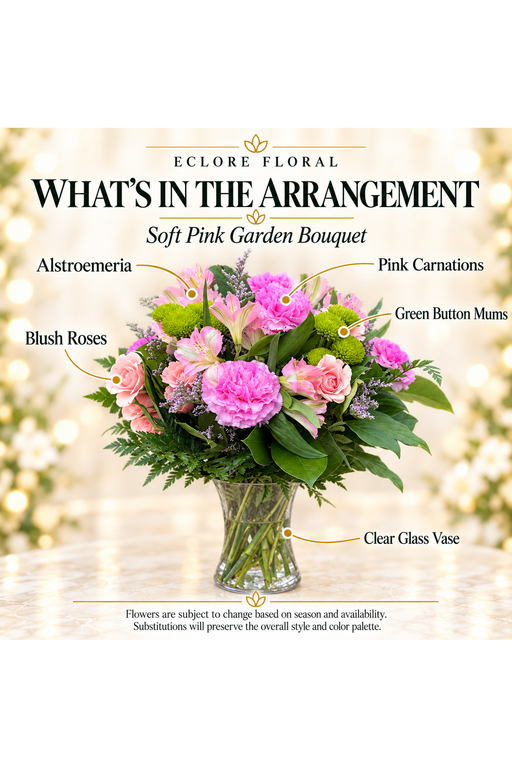 Soft Pink Garden Bouquet flower guide
