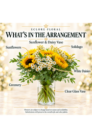 Sunflower & Daisy Vase — What’s in the Arrangement flower guide