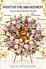 Forever Hug Teddy Bear Wreath — What’s in the Arrangement flower guide