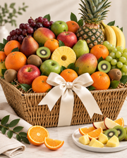 Fresh fruit basket Premium size with pineapple, bananas, grapes and assorted seasonal fruit