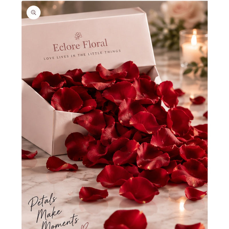 Fresh rose petals for proposals, weddings and romantic events