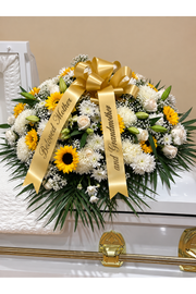 Golden Remembrance Casket Spray