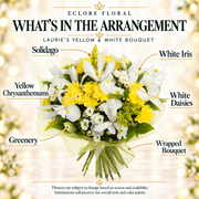 Laurie’s Yellow & White Bouquet flower guide