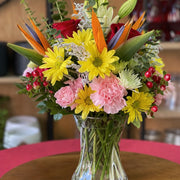 Close-up detail of the Lola Collection mixed flower arrangement.