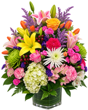 Garden Celebration colorful mixed floral arrangement