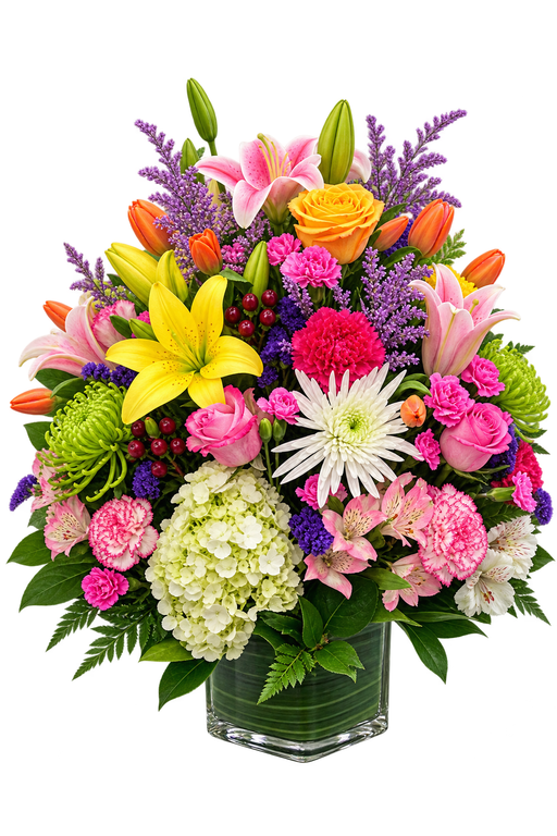Garden Celebration colorful mixed floral arrangement