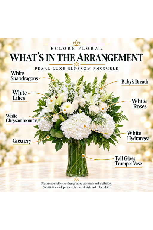 Pearl-Luxe Blossom Ensemble flower guide