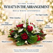 Red & White Centerpiece flower guide