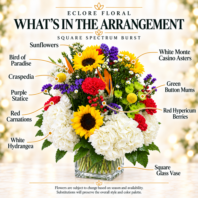 Square Spectrum Burst flower guide