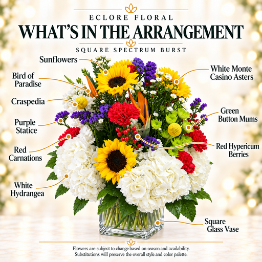 Square Spectrum Burst flower guide