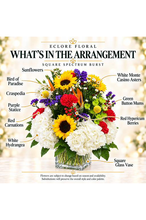 Square Spectrum Burst flower guide