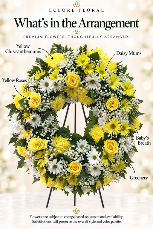 white and yellow — flower guide with seasonal availability information