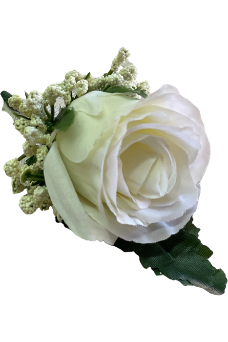 All White boutonniere