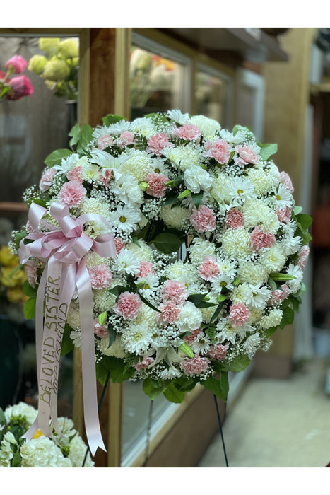 White and Pink Wreath