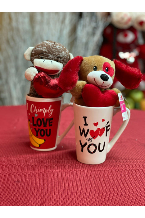 I Love you Stuffed animal Cup