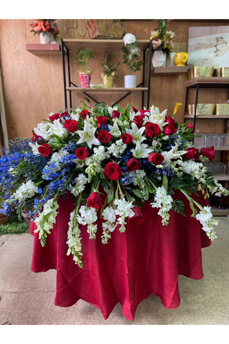 Rose and Lilly Casket Spray