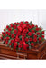 Graceful rose casket spray with fresh roses, crafted for funeral service by Brooklyn florist.